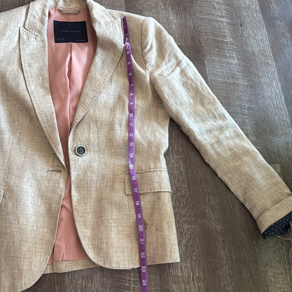 Linen Tan Blazer by Zara, Small - Picture 11 of 11